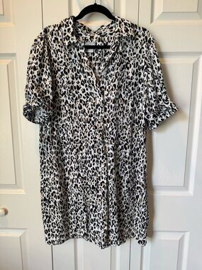 # Chico's Leopard Print Linen Dress (Sz 3 = XL)